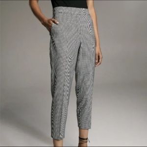 New Aritzia Babaton Conan Pants Houndstooth Slim Fit Elastic Waistband